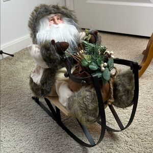 Festive Nordic Santa Claus on Sleigh Decoration